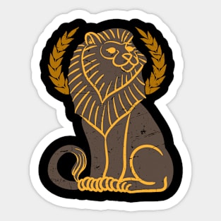 Art Deco Lion Vintage Retro Illustration Artwork Sticker